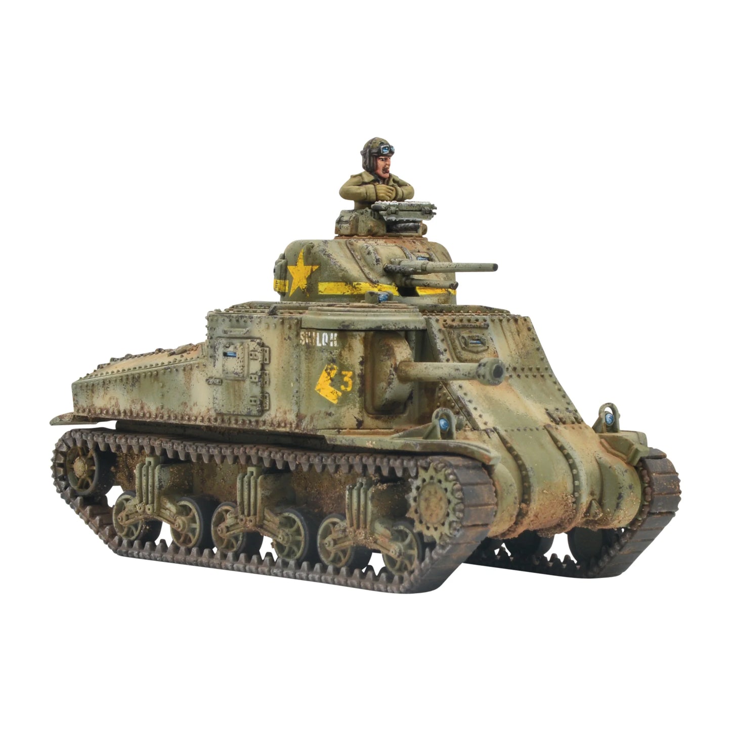 Tank figurine with soldier.