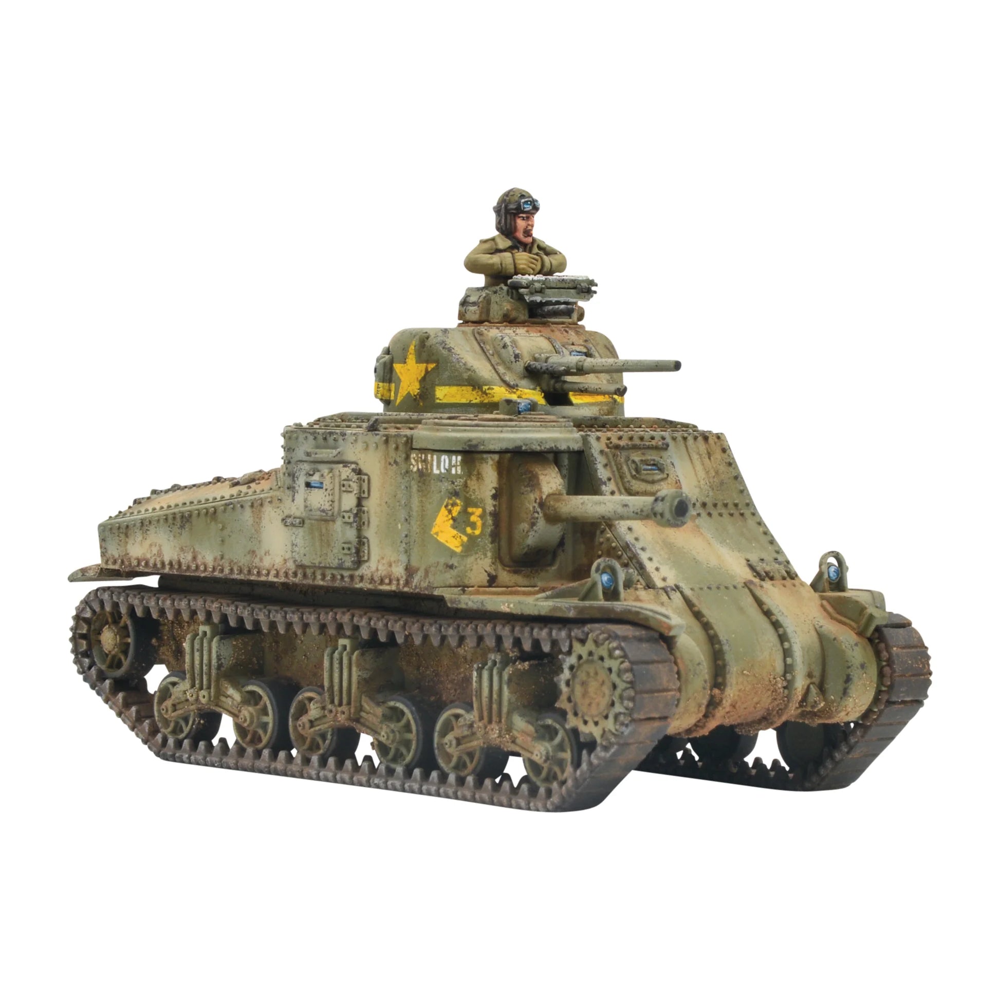 Tank figurine with soldier.