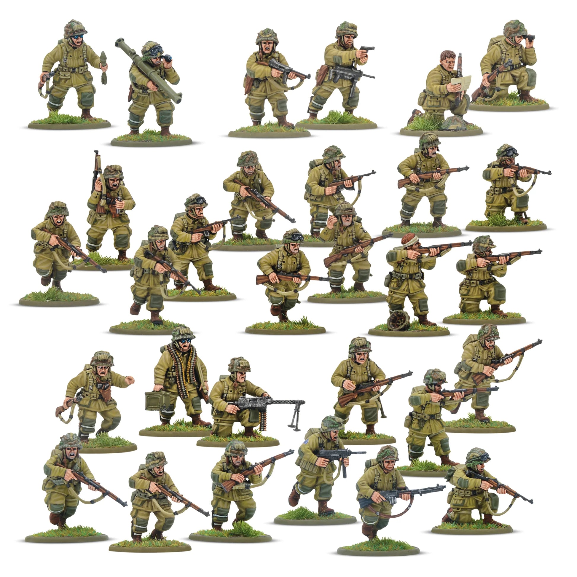 US arborne D-Day platoon minifigures. One pose per figurine. 