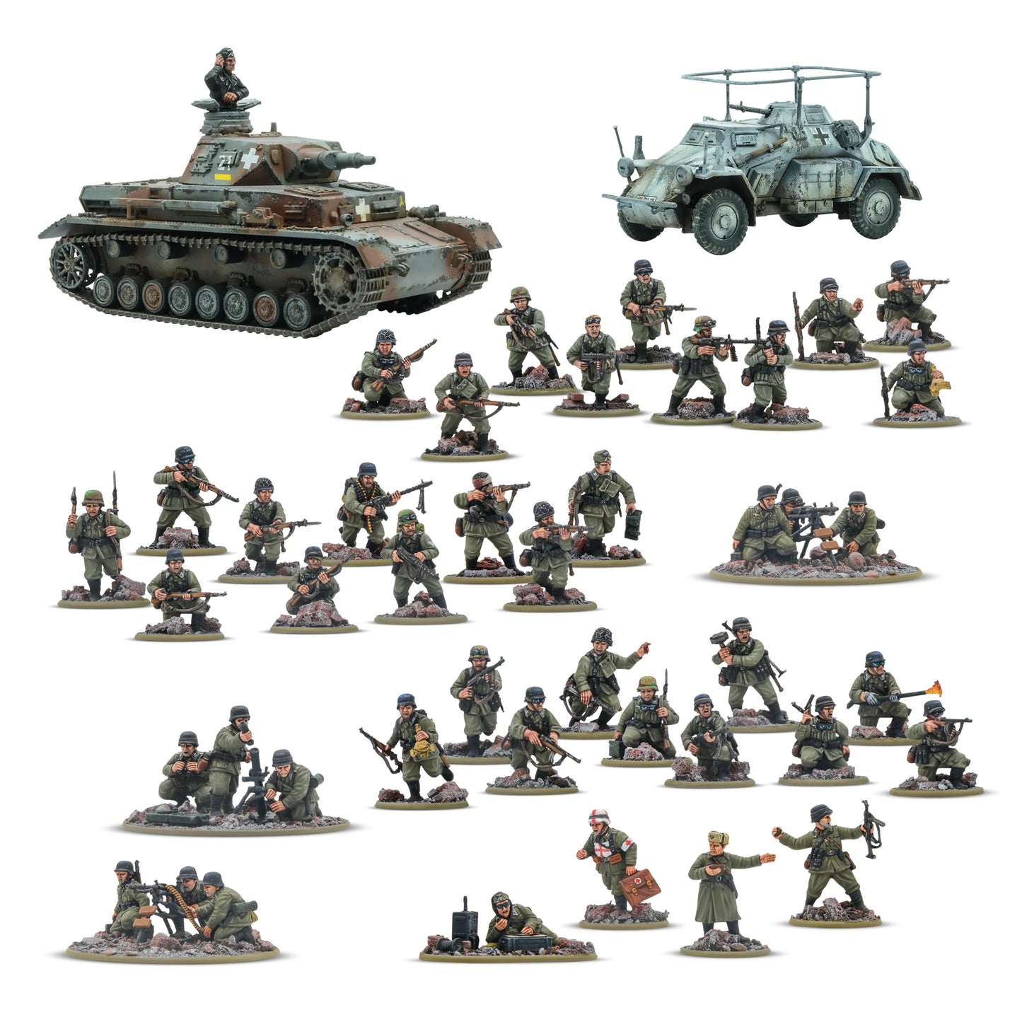 German infantry starter set with mini figurines.