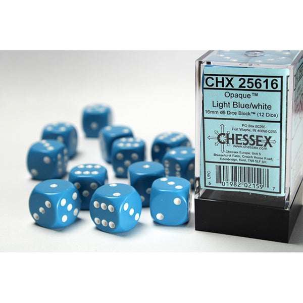 Chessex Opaque Series D6 Dice Sets - Brazos Valley Hobby & Games