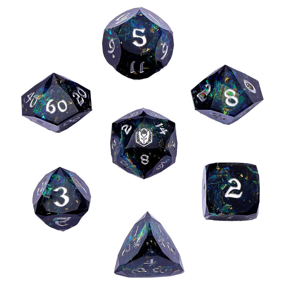 HYMGHO 7-Set Captured Magic Sharp Edge Dice - Brazos Valley Hobby & Games