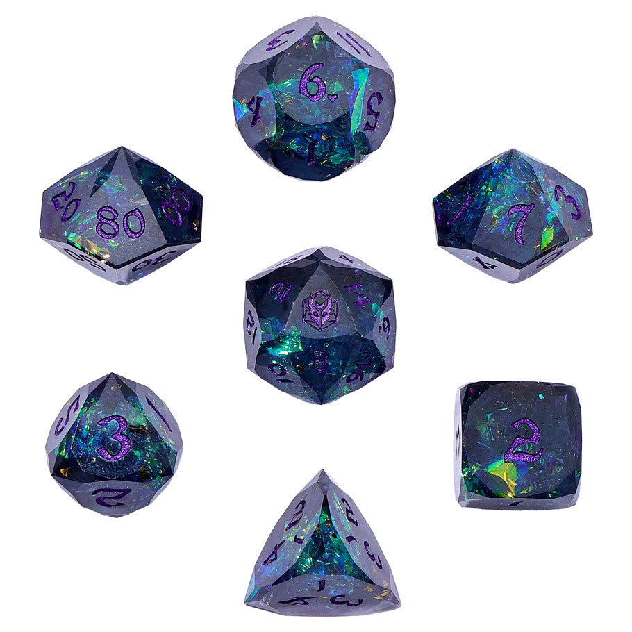 HYMGHO 7-Set Captured Magic Sharp Edge Dice - Brazos Valley Hobby & Games