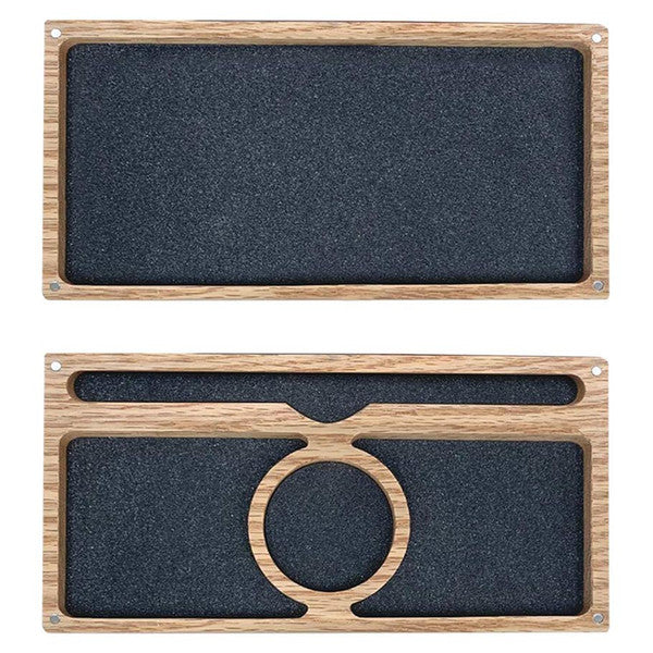 compartments inside wooden box. 