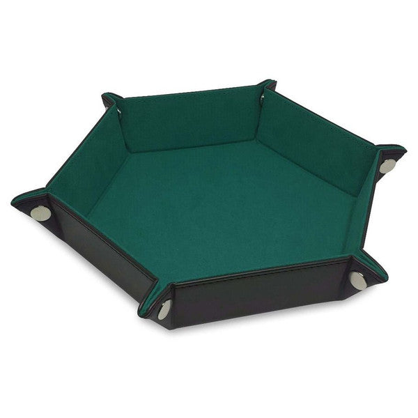 Leather tray with snapped corners. 
