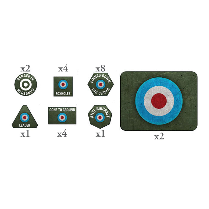 Flames of War - British Late War Tokens (x20) & Objectives (x2) - Brazos Valley Hobby & Games