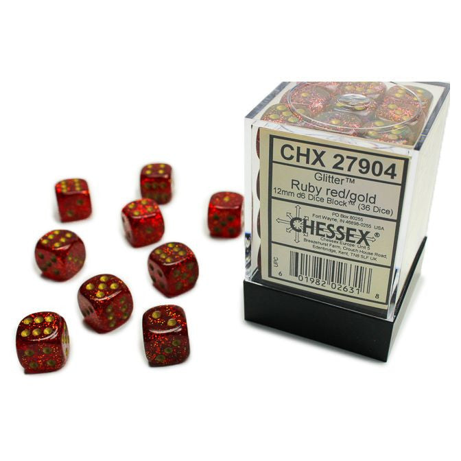 Chessex Glitter Series D6 Dice Sets - Brazos Valley Hobby & Games