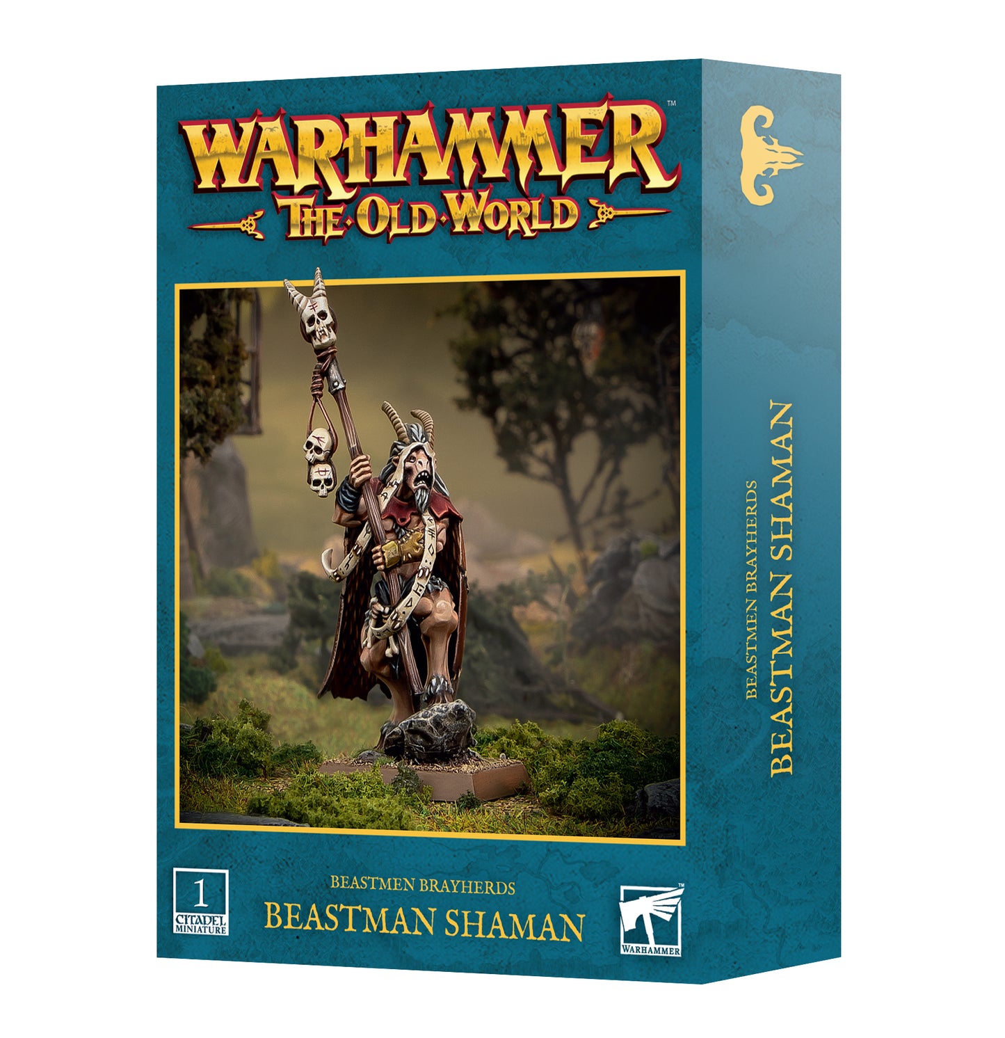 Warhammer, The Old World, Beastman Shaman figurine.