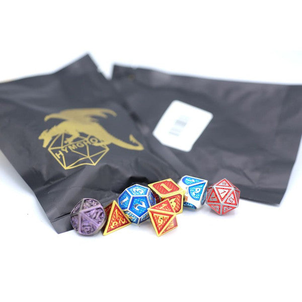 Ornate Non-Matching Metal Mystery Dice 7 set - Brazos Valley Hobby & Games