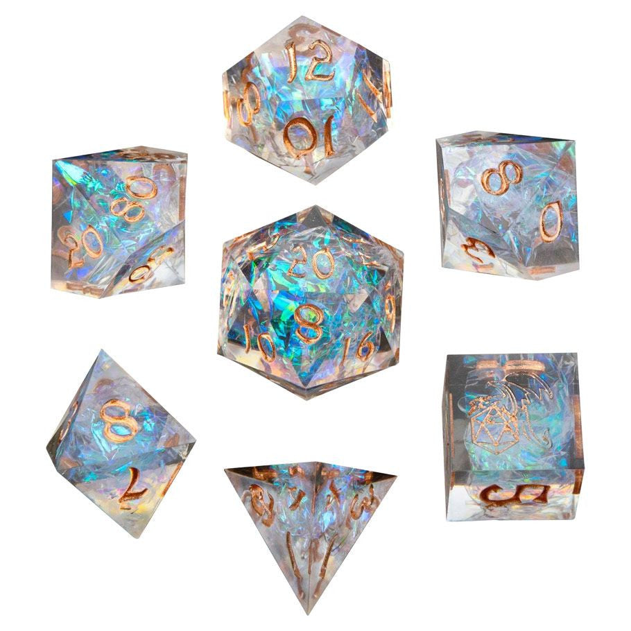 HYMGHO 7-Set Captured Magic Sharp Edge Dice - Brazos Valley Hobby & Games