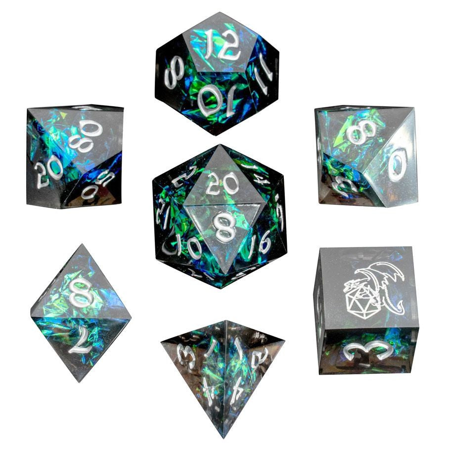 HYMGHO 7-Set Captured Magic Sharp Edge Dice - Brazos Valley Hobby & Games