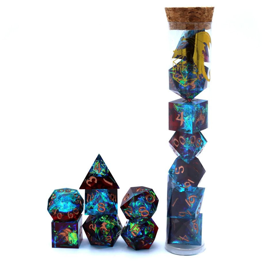 HYMGHO 7-Set Captured Magic Sharp Edge Dice - Brazos Valley Hobby & Games