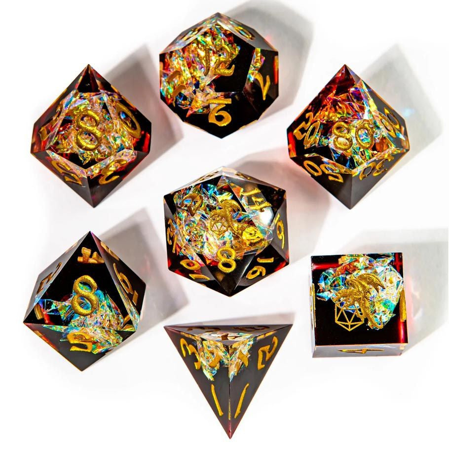 7-Set Captured Magic Sharp Edge Dice - Brazos Valley Hobby & Games