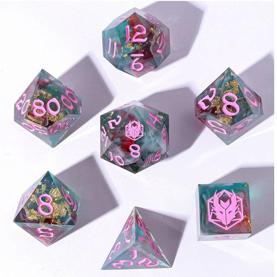 HYMGHO 7-Set Captured Magic Sharp Edge Dice - Brazos Valley Hobby & Games